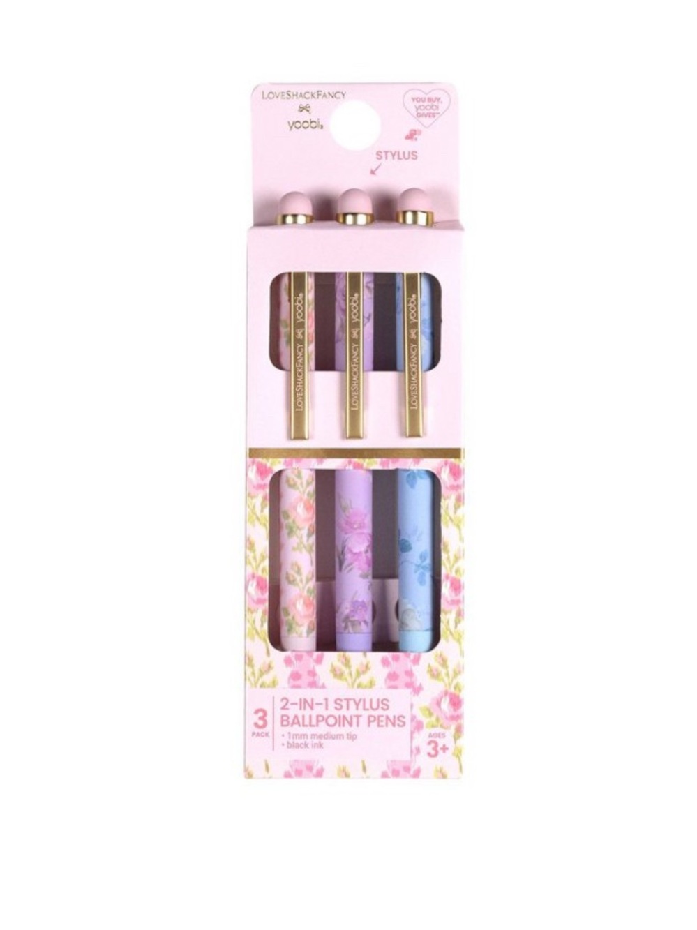 🩷💙💜🎯 LoveShackFancy x Target - Yoobi 3pk Stylus Ballpoint Pens